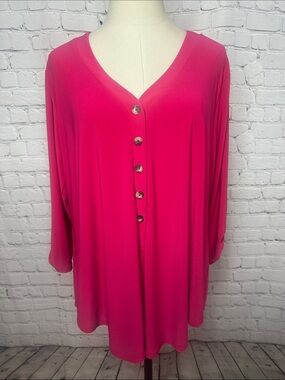 SYMPLI pullover rosy red blouse Size 14